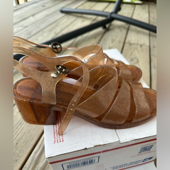 Light pink sparkle jelly sandals - Picture 4 of 7